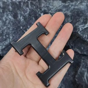 Solid Pure Titanium Pin Belt Buckle Letter Black H 38mm