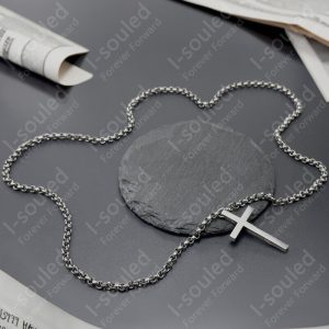 Ultra Light TA1 Pure Titanium O Chain Necklace 4mm With Cross Pendant