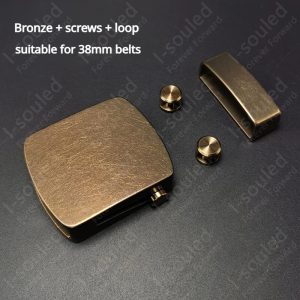 Pure Titanium Roller Leather Automatic Belt Buckle 35mm|38mm Bronze Color Finished