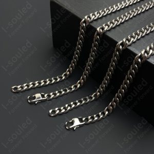 7MM Pure Titanium Polished Curb Chain Hypoallergenic Hip Hop Necklace