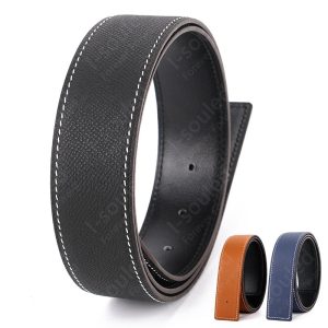 32 38MM Width Belt Suitable For Luxury H Buckle Top Layer Real Cowskin Belt For Unisex Double-side Two-color, One Is Used As Two