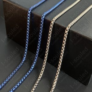 3MM Pure Titanium Necklace Versatile Accessories Box chain