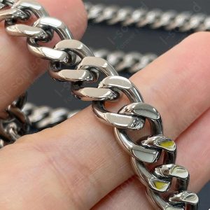 9.5mm TA1 Pure Titanium Cuban Link Chain Bracelet