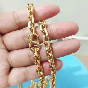 Men's Solid Titanium 7mm Anchor Chain Necklace Nautical Link Fashion Jewelry Accessory