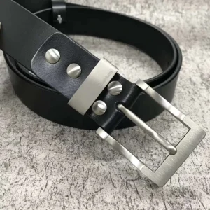 Pure Titanium Buckle Leather Belt 35mm/38mm Wide Waist Belt for Men Fashionable And Durable Belt with Titanium Clasp