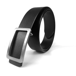 Non-fading Men's O Shaped Belt Buckle Super Light Allergy Real Cowhide 130 cm Length