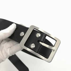 Men's Pure Titanium Belt Buckle with 125cm Strap - 38mm Hypoallergenic Pin Buckle, Nickel-Free Metal Allergy Solution, Durable