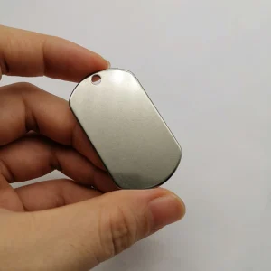 Pure Titanium Hollow Cross Dog Tag Pendant 50x28 Mm with Necklace - Lightweight Men's Jewelry