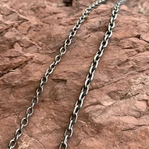 Pure Titanium TA1 Chain Necklace 3mm O-Shaped Welded Link, Hypoallergenic Durable Jewelry with  Clasp for Men Women Unisex Gift