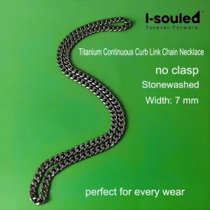 Aerospace Pure Titanium Endless Chain Necklace | Hypoallergenic Layering Necklace for Women Men | Gift Jewelry