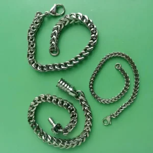 4.0mm/7.0mm Pure Titanium Bracelet - Polished Front & Back Chain, Unisex Design, Durable Daily Wear Jewelry for Men Women