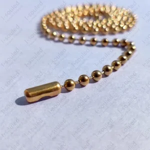 I-souled Pure Titanium Bead Ball Chain Necklace Yellow Gold Color Adjustable Jewelry Chain for Men Women