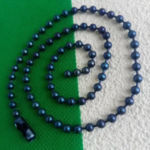 4mm pure titanium bead ball chain necklace with adjustable length for men and women, jewelry chain