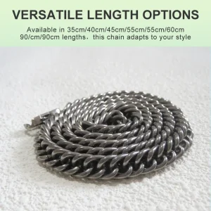 Titanium Horsewhip Necklace Double Woven Design Unisex Fashion Jewelry Durable Lightweight Gift