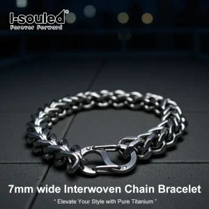 Unisex 7mm Wide Cuban Link Stone Washed Dual Side Chain Bracelet Fashion Streetwear Jewelry