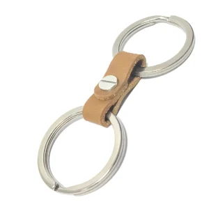 DIY titanium alloy keychain, pork waist keychain, keyring, horseshoe buckle with leather strap