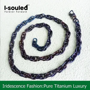 Anodized Purple Titanium 7mm Twist Chain Hypoallergenic Waterproof Necklace