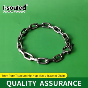 8mm Titanium Bracelet for Men, OT Clasp, Hip Hop Style, Cool Bold Jewelry, Trendy Gift, Colorfast Durable