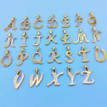 Solid Titanium Large Alphabet Letter Pendant Shine White Zircon Inlaid DIY Jewelry Making Accessory Best Necklace