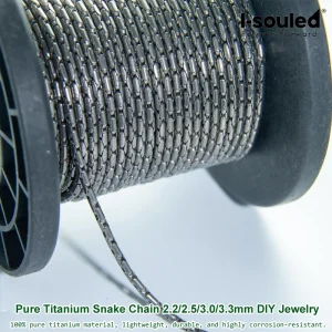 Pure Titanium Snake Chain Necklace 2.2/2.5/3.0/3.3mm DIY Jewelry Findings Wholesale Hypoallergenic Lightweight