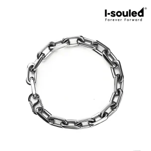 Men's 8mm Square Pure Titanium Cuban Chain Bracelet Hypoallergenic Colorfast Secure S-Clasp Hip-Hop Urban Style