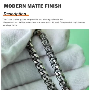 5mm Titanium Cuban Chain Necklace Six-Sided Matte Light Luxury Hypoallergenic Durable unisex Fashion
