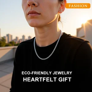 Fashionable Double-Sided Polished Necklace - 4.0mm Chain, Reversible Positive & Negative Design, Ideal for Daily Matching & Gift