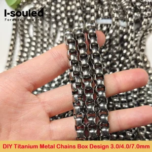 Pure Titanium Box Chains Semi-Finished Jewelry DIY  2.5mm 3.0mm 4.0mm 7.0mm Lightweight Anti-Corrosion for Watch And Accessory
