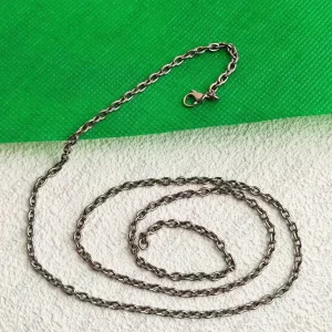 3.5 MM Width Round O Chain Necklace Welded Deadth Link chain for Men & Women Summer Skin Friendly