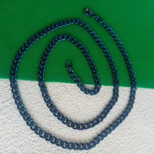 5.5mm Blue Pure Titanium Necklace - Lightweight Hypoallergenic Design with Secure Lobster Clasp | Skin-Friendly Daily Wear