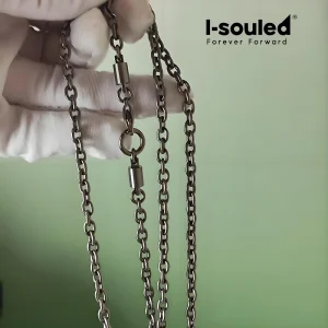 4.5mm Pure Titanium O-Link Chain Necklace for Men Women | Hypoallergenic Lightweight Everyday Jewelry | 65cm