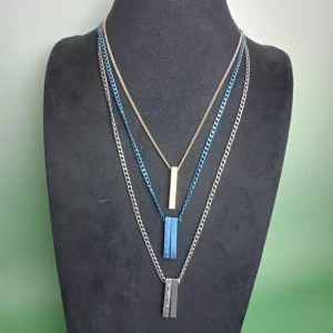 Pure Titanium Necklace 4.1mm/2.1mm with Pendant - Waterproof & Hypoallergenic, Unisex for Men & Women