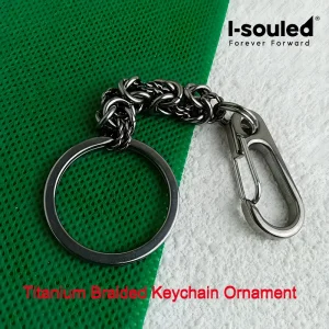 Minimalist Titanium Braided Keychain - Hypoallergenic 8.7g Lightweight, 5.5cm Chain, Scandinavian Style Daily Essential