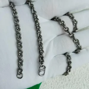 5mm pure titanium smooth O-chain necklace, lightweight, waterproof, low allergenic