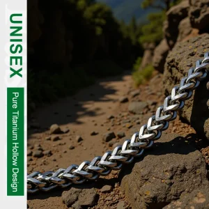 Solid Titanium Keel Snake Bone Chain Hiphop Buckle Sweater Necklace 7MM 24" Men