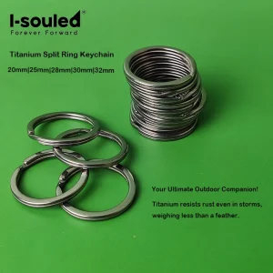 6 pieces Titanium Split Ring Keychain - Rust-Proof & Lightweight for Outdoor Adventures 20mm | 25mm | 28mm | 30mm | 32mm