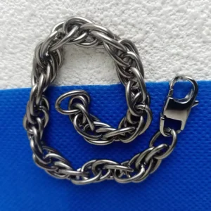 Pure Titanium Twist Chain Bracelet 7mm - Hypoallergenic Lightweight, Unisex Braided Design for Men (Gift Option)