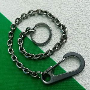 26cm Pure Titanium Keychain with 25mm Titanium Ring + 45mm Keychain Accessory, Durable Lightweight Metal Key Chain for Daily Use