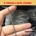 1 Meter Length Solid Titanium Curb Chain 1.8MM 2.2mm 2.8mm Width round Chain No Clasp for DIY Jewelry Making