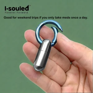 Titanium Keychain Pill Holder Waterproof Portable Mini Pill Case Weekend Trips