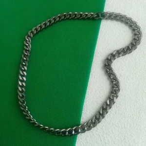 Men's 10.5mm Pure Titanium Washed Cuban Necklace - Hip Hop Trendy Design, Pop Style Must-Have, Anti-Tarnish & Hypoallergenic,