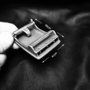 3.5cm pure titanium frosted/stone washed automatic belt buckle with teeth, anti allergic and rust free Material: Pure titanium