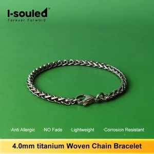 Titanium Woven Bracelet 4.0 mm Design High-end Men Women Bracelet Hypoallergenic No Fade Daily Wear