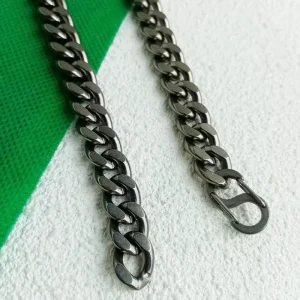 2025 Trendy Men's Titanium Necklace: Stonewashed Denim-Style Bold Chain | Anti-Allergic, Never Oxidize | Hip-Hop Jewelry Gift