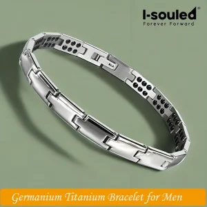 Mirror-Polished Titanium Bracelet with Germanium for Men & Women, Simple & Fashionable