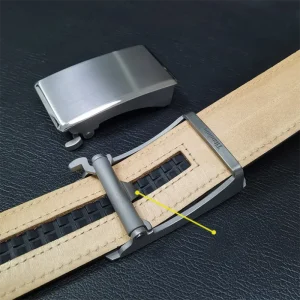 3.5cm pure titanium men's high-end automatic buckle with teeth, anti allergic retro smooth buckle head, lightweight and sweat re