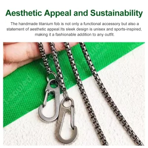 61cm Handmade Titanium Fob Keychain, Pants Key Holder Keyring, Durable Metal Key Chain for Daily Use & Bag Accessory