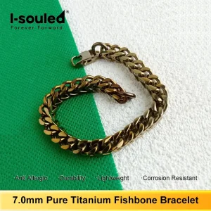 Sunset Copper Pure Titanium Front and Back Chain 7.0mm Men's and Women's Cool Wind Stacked Bracelet