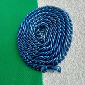 7.0mm pure titanium blue whip chain necklace anti allergic, wear-resistant, trendy men's ins sports style