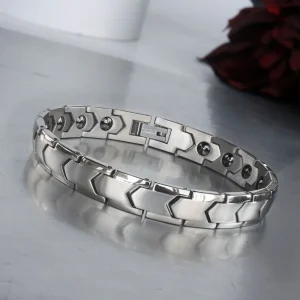 Women's Pure Titanium Bracelet with Germanium Inlay Jewelry Gift